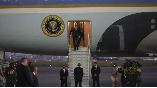   President Joe Biden arrived in Angola on his first visit.